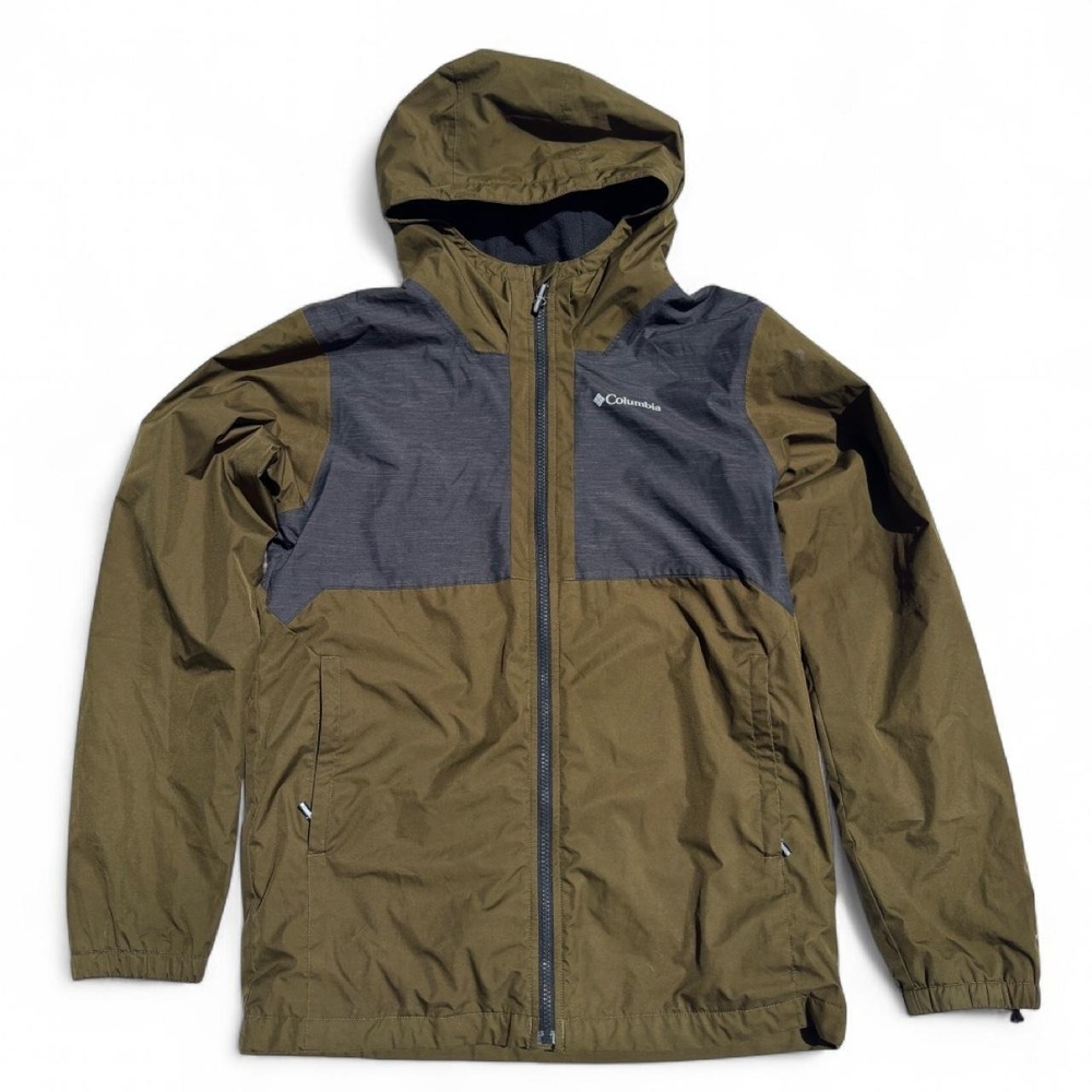 Columbia Sportswear Men's Rain Jacket Green & Gray Colorblock Waterproof - XL